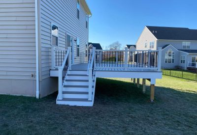 Deck installation by Kesting Construction in Pennsburg, PA, showcasing a new elevated backyard deck.