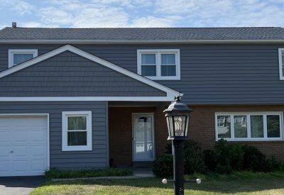 New siding installation on a residential home in Trooper PA by Kesting Construction.